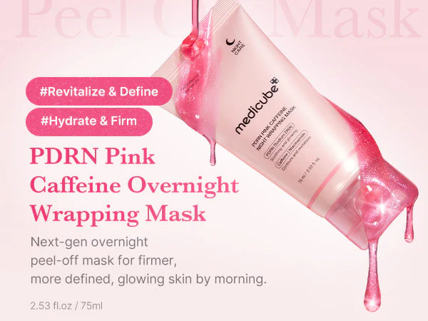 PDNR pink Caffeine Night Wrapping Mask