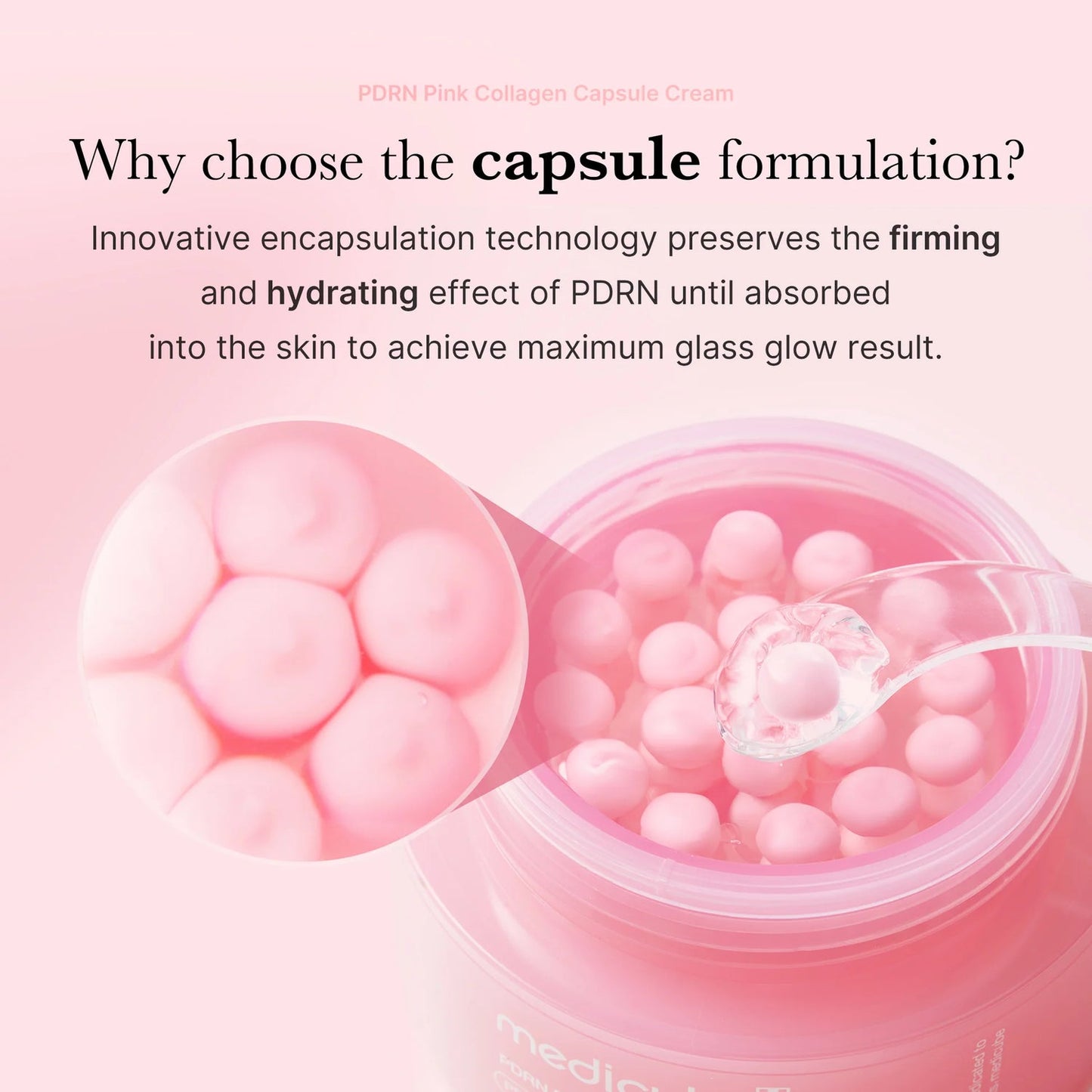 Crème en capsules de collagène rose PDRN