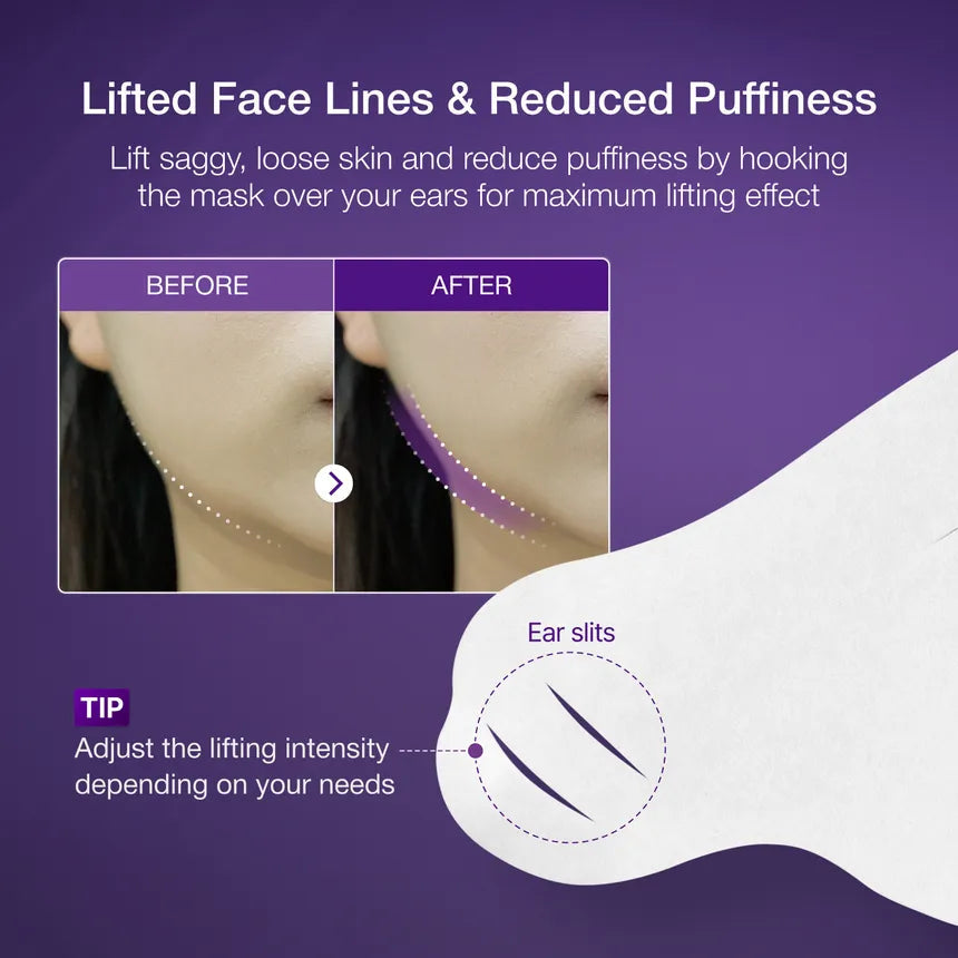 Numbuzin N° 9 NAD Bio Lifting-sil Lot de 4 feuilles pour le visage complet (+ bande de levage en tissu)