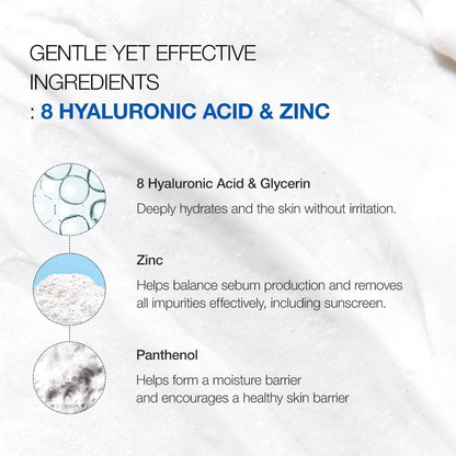 8 Hyaluronic Acid Moisturizing Gentle Gel Cleanser - K-beauty glow