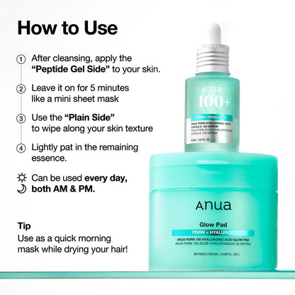 Anua PDRN 100 Hyaluronic Acid Glow Pad