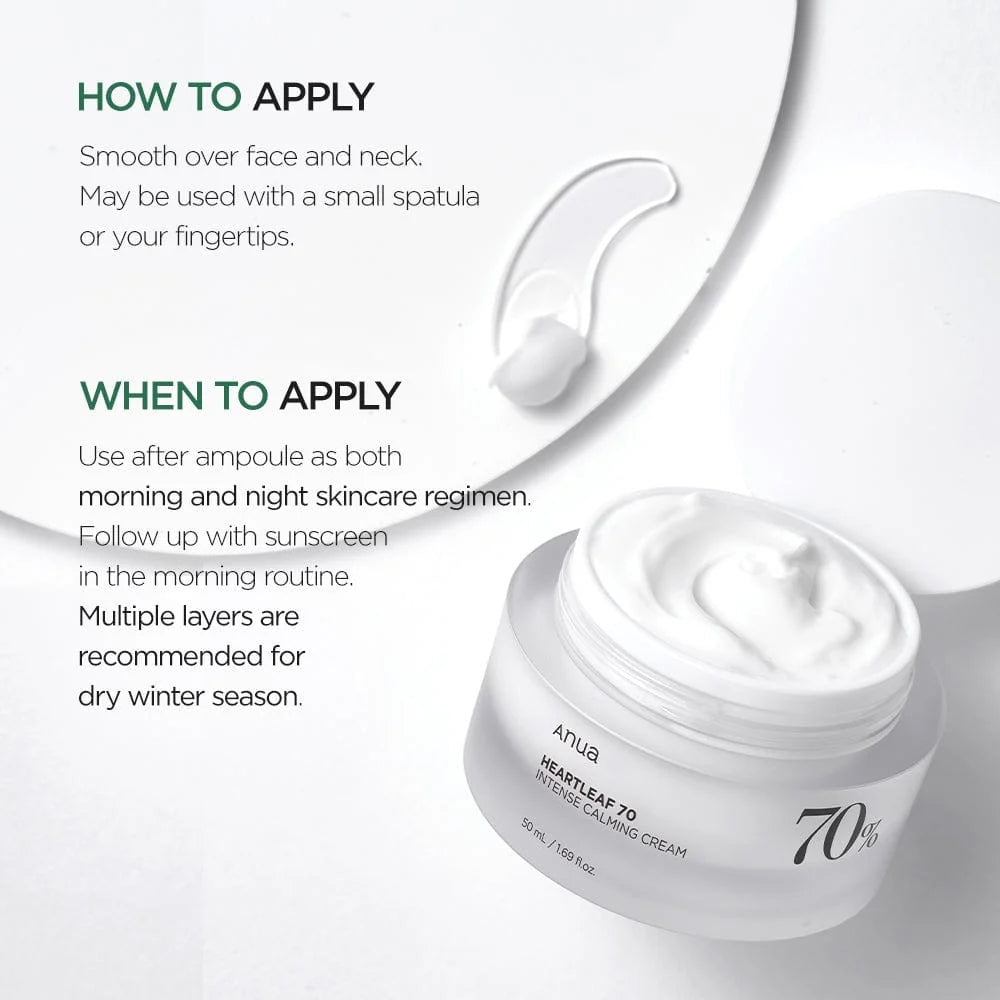 Anua Heartleaf 70% Intense Kalmerende Crème