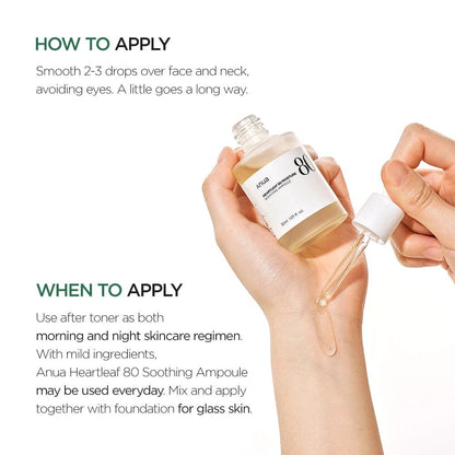 Anua Heartleaf 80% Moisture Soothing Ampoule