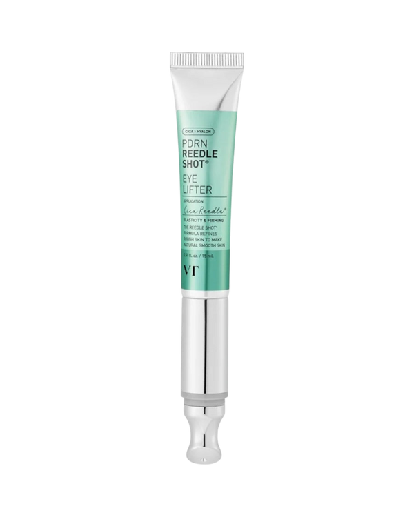 K-beauty glow PDRN Reedle Shot Eye Lifter met metalen massage-applicator voor versteviging en hydratatie van de ogen.
