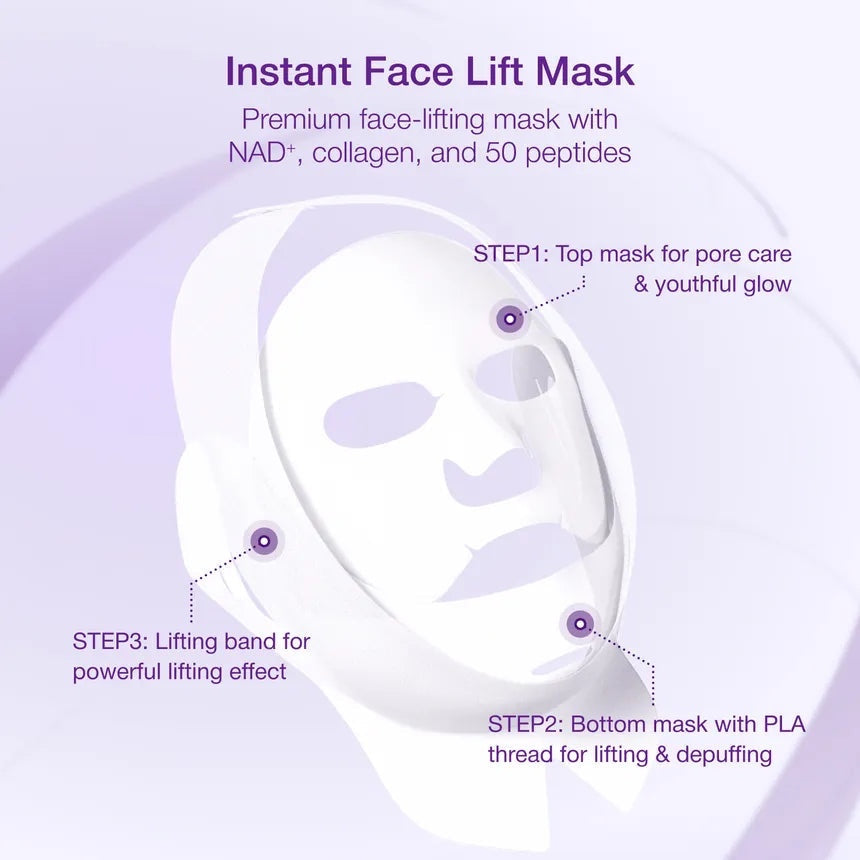 Numbuzin No. 9 NAD Bio Lifting-sil Full Face Pack Sheet (4ea Set + Fabric Lifting Band)