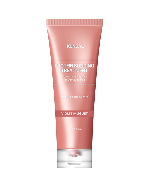 K-beauty glow KUNDAL Protein Bonding Treatment in een roze tube voor herstel van beschadigd haar met Violet Muguet.