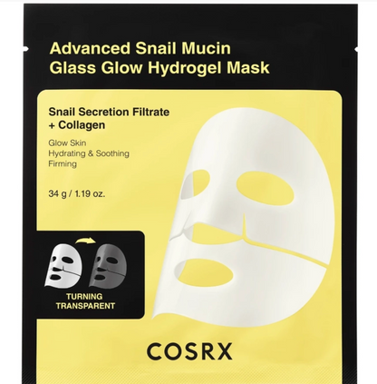 Geavanceerd slakkenslijm glas glow hydrogel masker