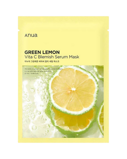 Green Lemon Vita C Blemish Serum Mask - K-beauty glow
